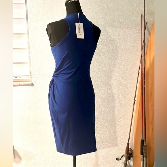 💙NWT,Ted Baker, Women's US 0, Blue Sleeveless Livviaa Cotton Jersey Dress,0 - Picture 4 of 6